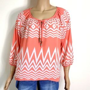 Hollywould size Large peachy pink blouse